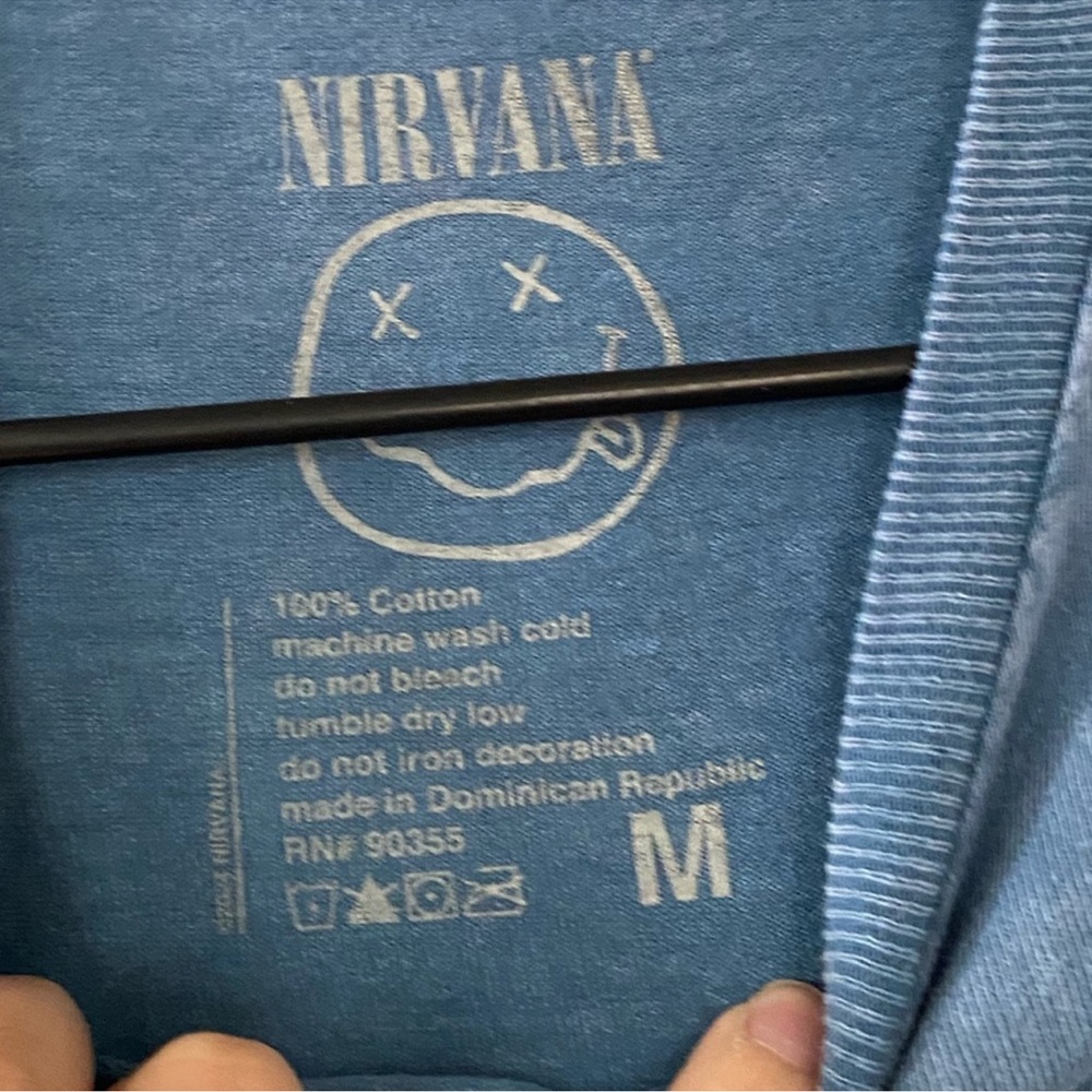NIRVANA Blue In Utero Live 93 Concert T Shirt Angel Graphic Tee Unisex Medium - Picture 3 of 6